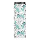 宇宙恐竜、かわいい恐竜、宇宙船、星 タンブラー (裏面)