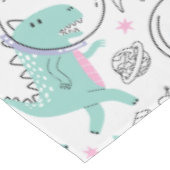 宇宙恐竜、かわいい恐竜、宇宙船、星 テーブルクロス (アングル)