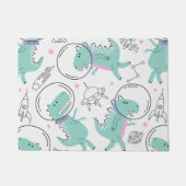 宇宙恐竜、かわいい恐竜、宇宙船、星 ドアマット (正面)