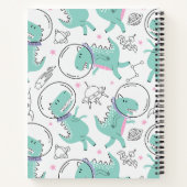 宇宙恐竜、かわいい恐竜、宇宙船、星 ノートブック (裏面)