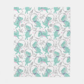 宇宙恐竜、かわいい恐竜、宇宙船、星 フリースブランケット (正面)