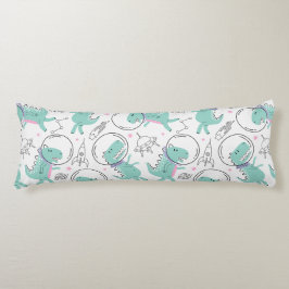 宇宙恐竜、かわいい恐竜、宇宙船、星 ボディピロー