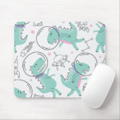 宇宙恐竜、かわいい恐竜、宇宙船、星 マウスパッド (マウス)
