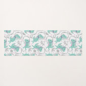 宇宙恐竜、かわいい恐竜、宇宙船、星 ヨガマット (裏面(横))