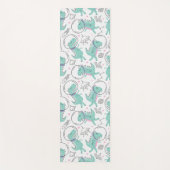 宇宙恐竜、かわいい恐竜、宇宙船、星 ヨガマット (正面)