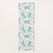 宇宙恐竜、かわいい恐竜、宇宙船、星 ヨガマット (裏面)