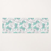 宇宙恐竜、かわいい恐竜、宇宙船、星 ヨガマット (正面(横))