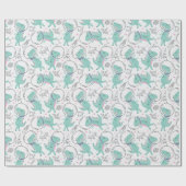 宇宙恐竜、かわいい恐竜、宇宙船、星 ラッピングペーパー (フラット)