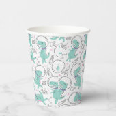 宇宙恐竜、かわいい恐竜、宇宙船、星 紙コップ (右)