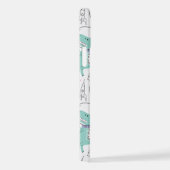 宇宙恐竜、かわいい恐竜、宇宙船、星 iPhoneケース (右側面)