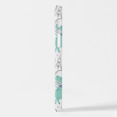 宇宙恐竜、かわいい恐竜、宇宙船、星 iPhoneケース (左側面)