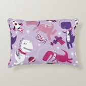 宇宙恐竜、かわいい恐竜、星、宇宙船 アクセントクッション (正面)