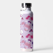 宇宙恐竜、かわいい恐竜、星、宇宙船 ウォーターボトル (右面)