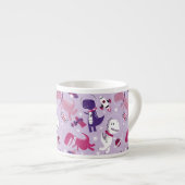 宇宙恐竜、かわいい恐竜、星、宇宙船 エスプレッソカップ (正面右)