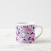 宇宙恐竜、かわいい恐竜、星、宇宙船 エスプレッソカップ (右)