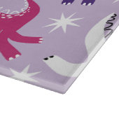 宇宙恐竜、かわいい恐竜、星、宇宙船 カッティングボード (角)