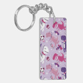 宇宙恐竜、かわいい恐竜、星、宇宙船 キーホルダー (正面左)