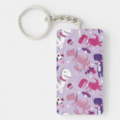 宇宙恐竜、かわいい恐竜、星、宇宙船 キーホルダー (正面)