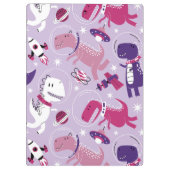 宇宙恐竜、かわいい恐竜、星、宇宙船 クリップボード (裏面)