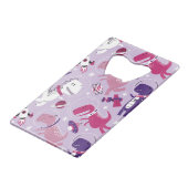 宇宙恐竜、かわいい恐竜、星、宇宙船 クレジットカード栓抜き (正面アングル)