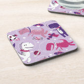 宇宙恐竜、かわいい恐竜、星、宇宙船 コースター (左側)