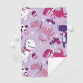 宇宙恐竜、かわいい恐竜、星、宇宙船 ゴルフタオル (インサイチュ)