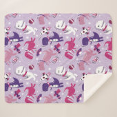 宇宙恐竜、かわいい恐竜、星、宇宙船 シェルパブランケット (正面(横))