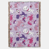 宇宙恐竜、かわいい恐竜、星、宇宙船 スローブランケット (正面縦)