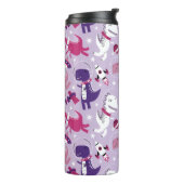 宇宙恐竜、かわいい恐竜、星、宇宙船 タンブラー (回転左)