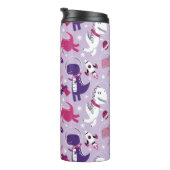 宇宙恐竜、かわいい恐竜、星、宇宙船 タンブラー (回転右)