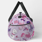 宇宙恐竜、かわいい恐竜、星、宇宙船 ダッフルバッグ (右)