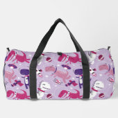 宇宙恐竜、かわいい恐竜、星、宇宙船 ダッフルバッグ (裏面)