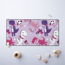 宇宙恐竜、かわいい恐竜、星、宇宙船 デスクマット