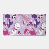 宇宙恐竜、かわいい恐竜、星、宇宙船 デスクマット (正面)