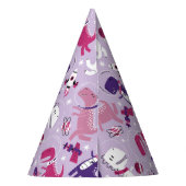 宇宙恐竜、かわいい恐竜、星、宇宙船 パーティーハット (裏面)