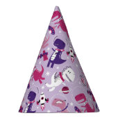 宇宙恐竜、かわいい恐竜、星、宇宙船 パーティーハット (右)