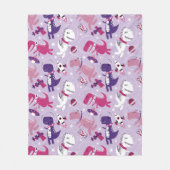 宇宙恐竜、かわいい恐竜、星、宇宙船 フリースブランケット (正面)