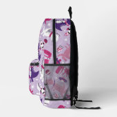 宇宙恐竜、かわいい恐竜、星、宇宙船 プリントバックパック (右)