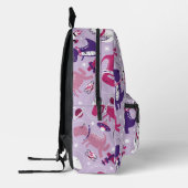 宇宙恐竜、かわいい恐竜、星、宇宙船 プリントバックパック (左)