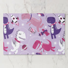 宇宙恐竜、かわいい恐竜、星、宇宙船 ペーパーパッド