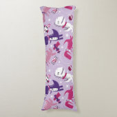 宇宙恐竜、かわいい恐竜、星、宇宙船 ボディピロー (正面縦)