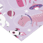 宇宙恐竜、かわいい恐竜、星、宇宙船 ミディアムテーブルランナー (コーナー)