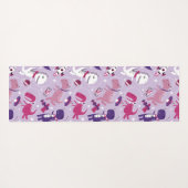 宇宙恐竜、かわいい恐竜、星、宇宙船 ヨガマット (裏面(横))