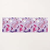 宇宙恐竜、かわいい恐竜、星、宇宙船 ヨガマット (正面(横))