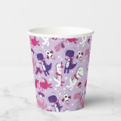 宇宙恐竜、かわいい恐竜、星、宇宙船 紙コップ (右)