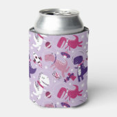 宇宙恐竜、かわいい恐竜、星、宇宙船 缶クーラー (缶正面)