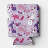 宇宙恐竜、かわいい恐竜、星、宇宙船 缶クーラー (裏面)