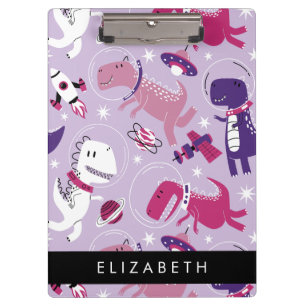 宇宙恐竜、可愛い恐竜、星、あなたの名前 クリップボード