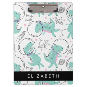 宇宙恐竜、可愛い恐竜、星、あなたの名前 クリップボード