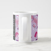 宇宙恐竜、可愛い恐竜、星、あなたの名前 ジャンボコーヒーマグカップ (裏面)